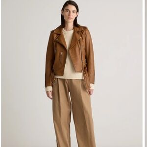 Quince Leather Moto Jacket in Cognac